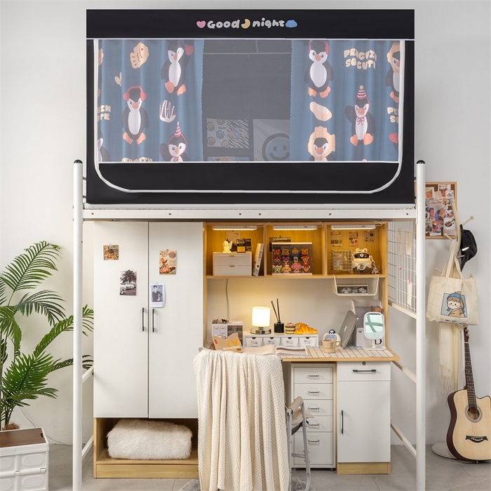 91家纺网 家纺一手货源 找家纺 新太阳蚊帐 2025新款卡通学生遮光床帘 奇趣企鹅