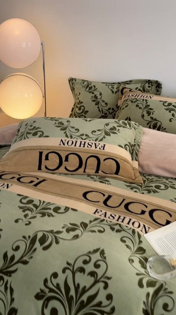 91家纺网 家纺一手货源 找家纺 （总）启程家纺 2024新款A类牛奶绒轻奢大牌风四件套