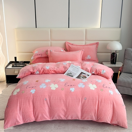 91家纺网 家纺一手货源 找家纺 （总）尚品凤凰2025新款高克重印花牛奶绒四件套-工艺款