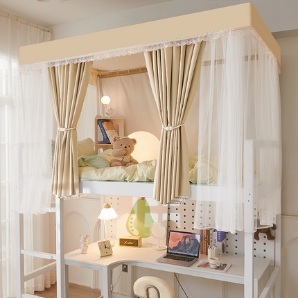 91家纺网 家纺一手货源 找家纺 （总）海虹蚊帐 2025新款双导轨强遮光非涂层静电植绒环保透气床帘款学生蚊帐