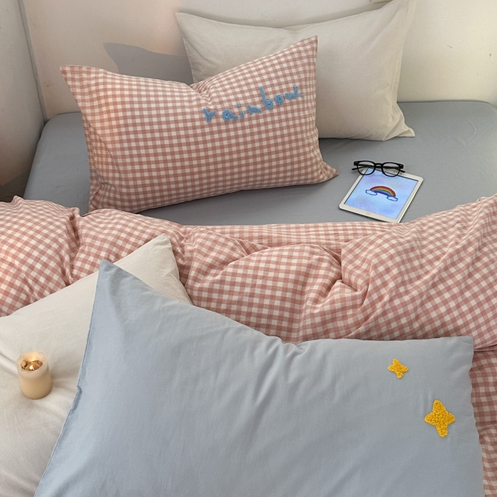 91家纺网 家纺一手货源 找家纺 洋铭区（原狠狠爱）2024新款水洗棉毛巾绣四件套 七彩浮云