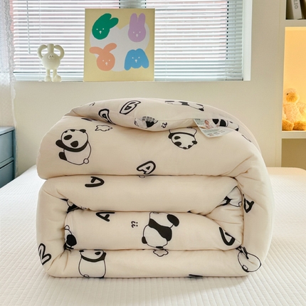 木堇家居 2024新款针织棉10%大豆四季被芯款大豆纤维被 熊猫派派
