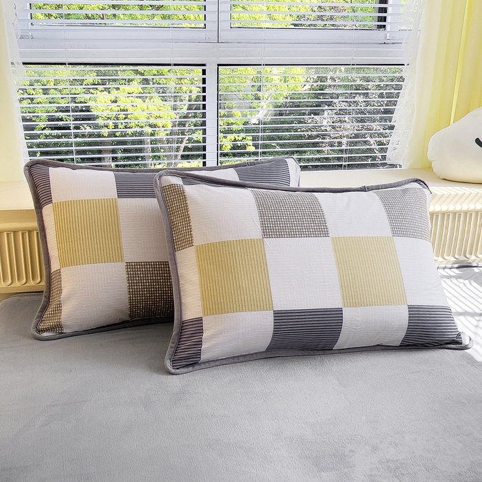 91家纺网 家纺一手货源 找家纺 2024新款全棉加牛奶绒四件套单被套系列-四件套 塞纳风尚