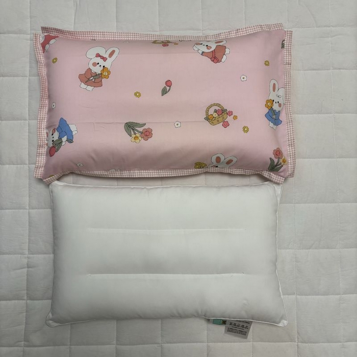 91家纺网 家纺一手货源 找家纺 2024新款A类133x72铂金全棉枕套枕头枕芯七彩童年系列 枕套+枕芯-实拍图 仙女兔