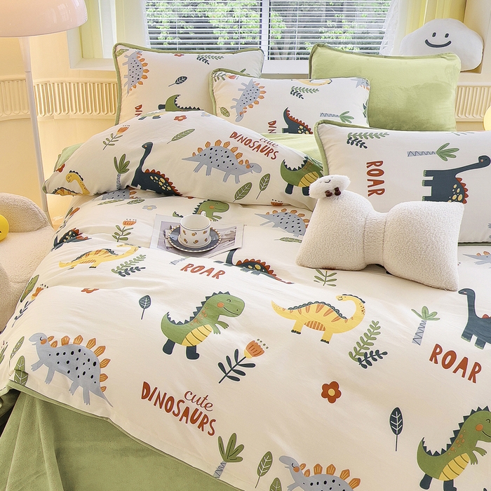 91家纺网 家纺一手货源 找家纺 （总）2024新款全棉加牛奶绒四件套单被套系列-四件套