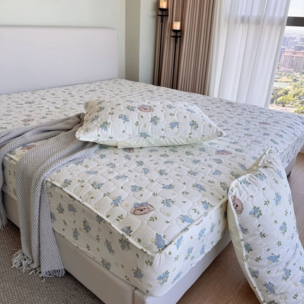 91家纺网 家纺一手货源 找家纺 （总）兜米家居 2024新款云朵水洗纱夹棉单品床笠