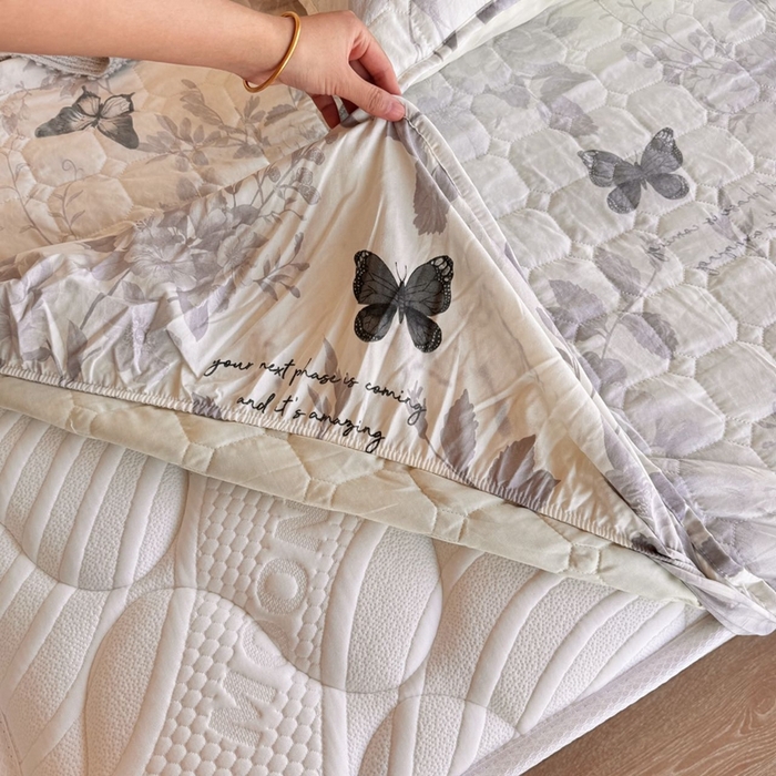 91家纺网 家纺一手货源 找家纺 （总）兜米家居 2024新款云朵水洗纱夹棉单品床笠