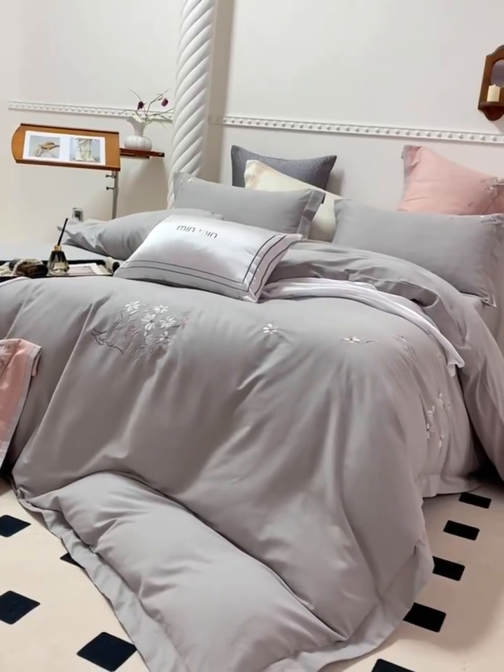 91家纺网 家纺一手货源 找家纺 （总）U品汇 2024新品生态加厚长绒棉纯棉绣花60S全棉磨毛刺绣四件套