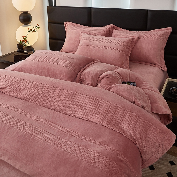 91家纺网 家纺一手货源 找家纺 （总）绣女坊 2024新款雕花绒-大麦四件套