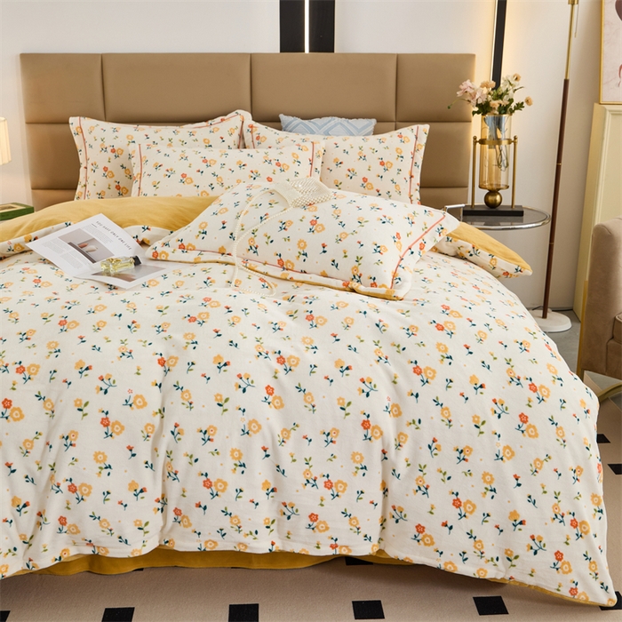 91家纺网 家纺一手货源 找家纺 优姿家纺 2025新款加厚全消光牛奶绒印花四件套 田园生活