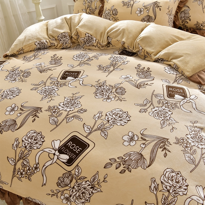 91家纺网 家纺一手货源 找家纺 妮恒美 2024新款韩版牛奶绒四件套 奢香夫人