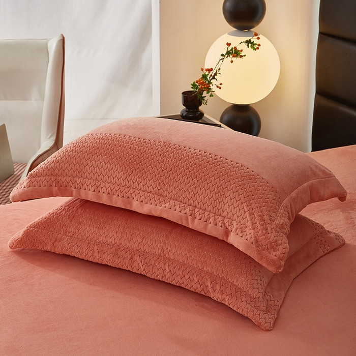 91家纺网 家纺一手货源 找家纺 绣女坊 2024新款雕花绒-大麦四件套 大麦-桔色