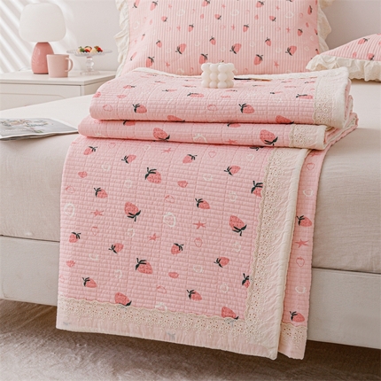 91家纺网 家纺一手货源 找家纺 （总）暖居 2024新款韩系大包边双面纯棉床盖