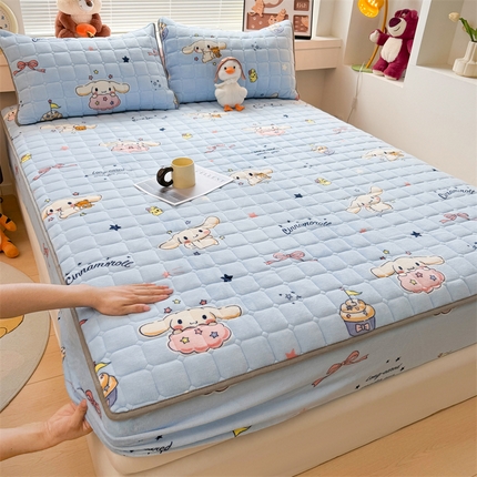 91家纺网 家纺一手货源 找家纺 （总）兄弟坊 2025新款正版授权卡通牛奶绒床垫床护垫 学生床垫床笠