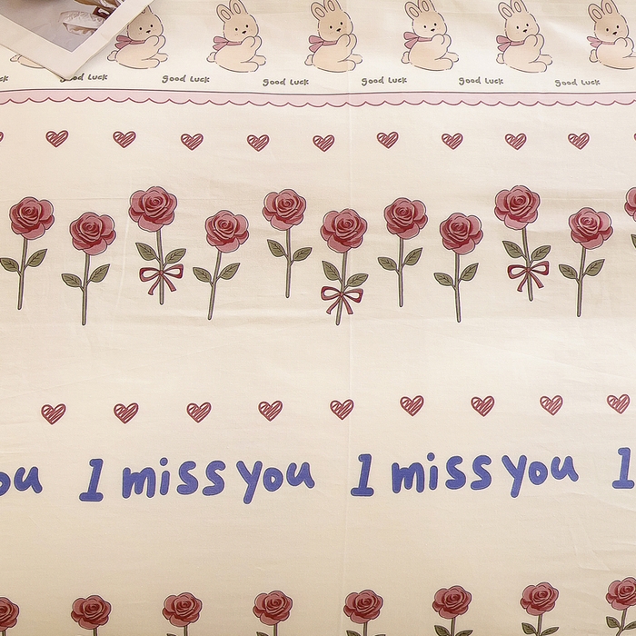 91家纺网 家纺一手货源 找家纺 2024新款全棉加牛奶绒四件套单被套系列-单被套 情缘