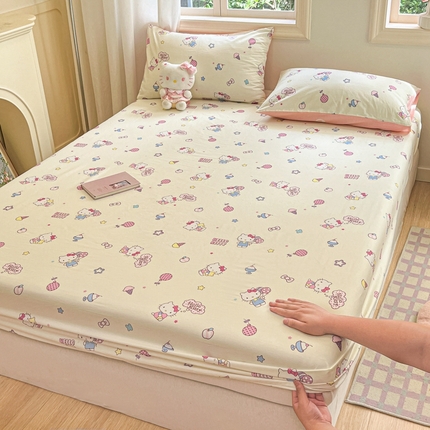 博雅 2024新款三丽鸥卡通系列全棉印花床笠 美美KT