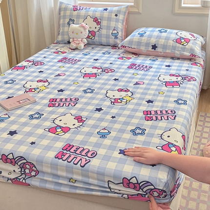 91家纺网 家纺一手货源 找家纺 （总）博雅 2024新款三丽鸥卡通系列全棉印花床笠