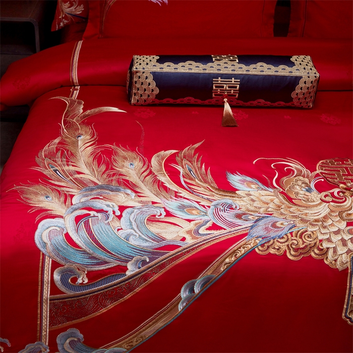 91家纺网 家纺一手货源 找家纺 宏羽纺家纺 2024新款高支高密纯棉提花婚庆套件系列（控价680）江山为聘