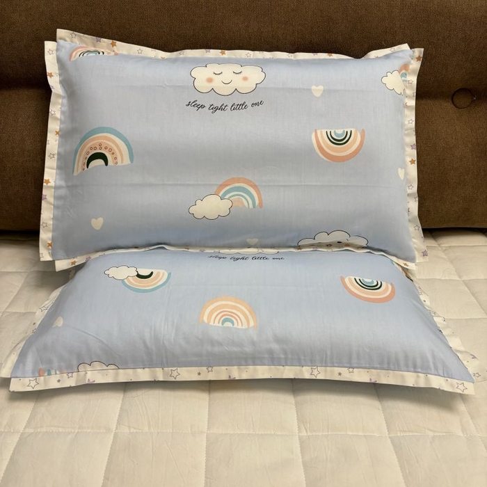 91家纺网 家纺一手货源 找家纺 2024新款A类133x72铂金全棉枕套枕头枕芯七彩童年系列 枕套+枕芯-实拍图 彩云之巅