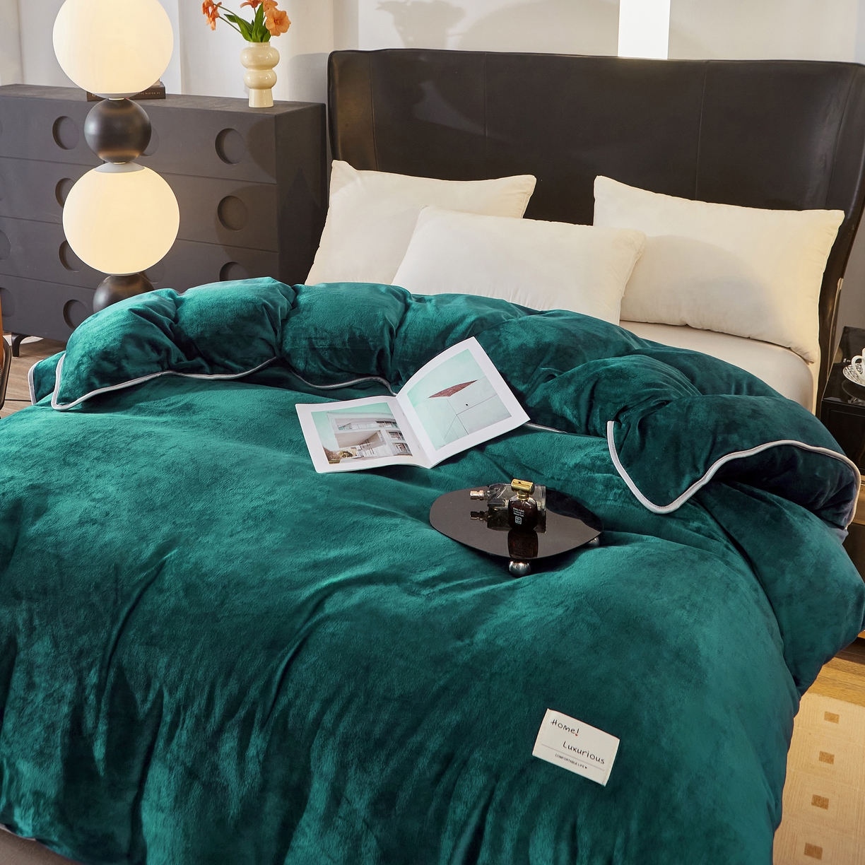 91家纺网 家纺一手货源 找家纺 绣女坊 2024新款牛奶绒220克-单被套 单被套绿色