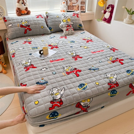 91家纺网 家纺一手货源 找家纺 （总）兄弟坊 2025新款正版授权卡通牛奶绒床垫床护垫 学生床垫床笠