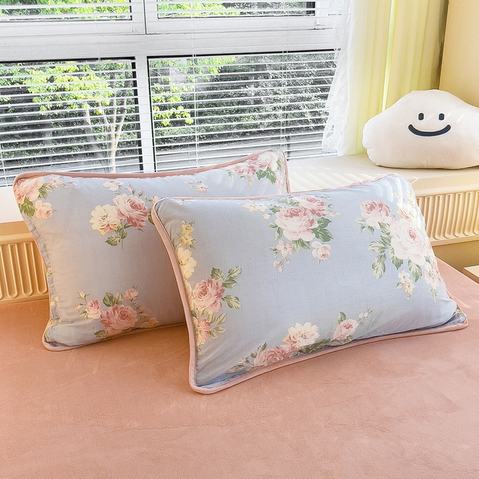 91家纺网 家纺一手货源 找家纺 2024新款全棉加牛奶绒四件套单被套系列-四件套 温婉佳人