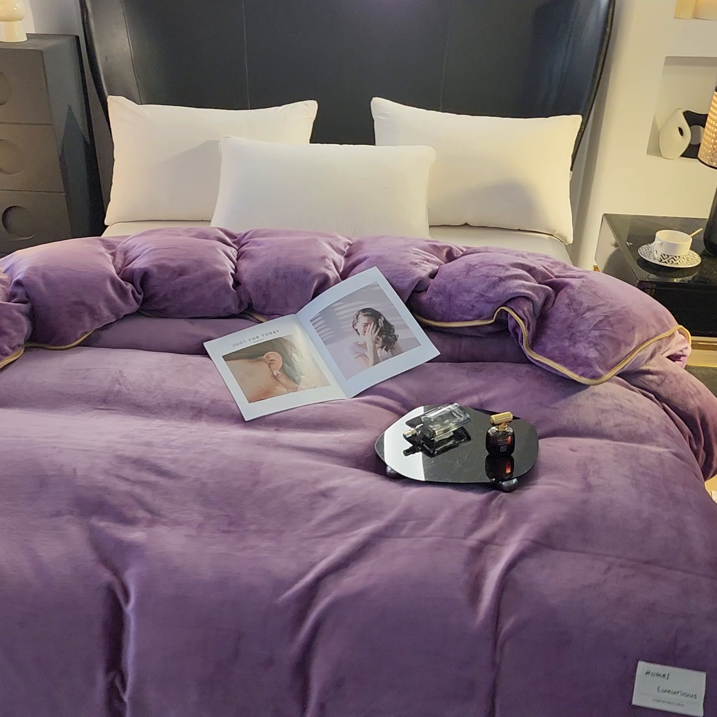 91家纺网 家纺一手货源 找家纺 绣女坊 2024新款牛奶绒220克-单被套 单被套紫色