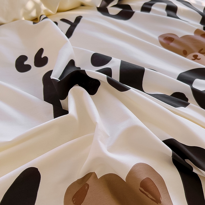 91家纺网 家纺一手货源 找家纺 2024新款全棉加牛奶绒四件套单被套系列-单被套 字母熊