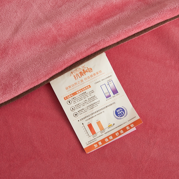 91家纺网 家纺一手货源 找家纺 绣女坊 2024新款高克重宝宝绒四件套 眷恋-红豆沙