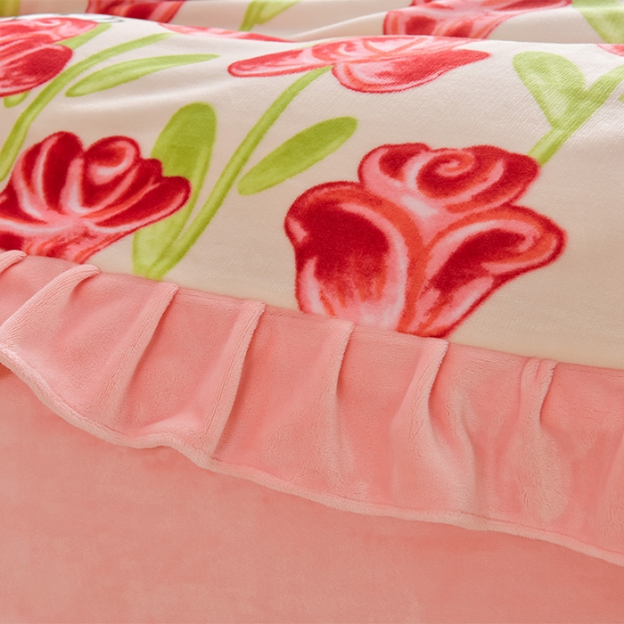 91家纺网 家纺一手货源 找家纺 妮恒美 2024新款韩版牛奶绒四件套 初恋