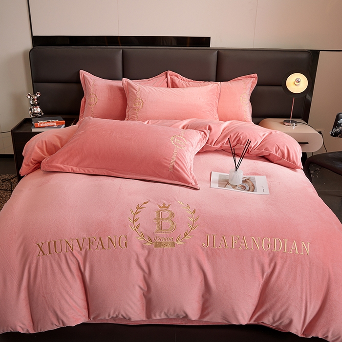 91家纺网 家纺一手货源 找家纺 （总）绣女坊 2024新款高克重宝宝绒四件套