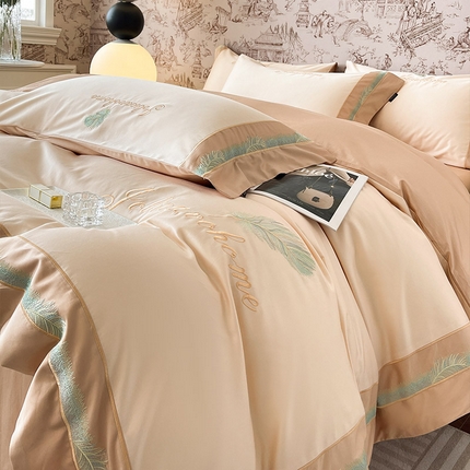 91家纺网 家纺一手货源 找家纺 （总） A类母婴级100支长绒棉四件套全棉纯棉重工刺绣轻奢风床单被套秋冬季四件套