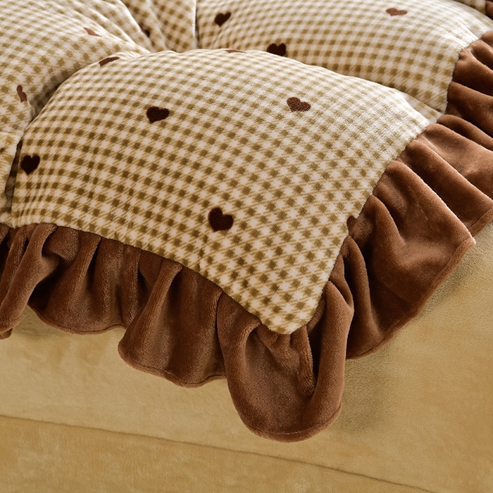 91家纺网 家纺一手货源 找家纺 妮恒美 2024新款韩版牛奶绒四件套 爱的悦动