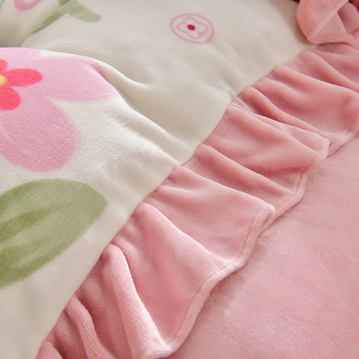 91家纺网 家纺一手货源 找家纺 妮恒美 2024新款韩版牛奶绒四件套 香水百合