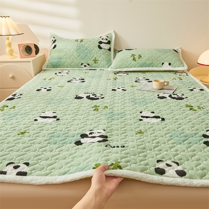 91家纺网 家纺一手货源 找家纺 (总) 兄弟坊 2025新款牛奶绒印花床护垫床笠 床垫保护套