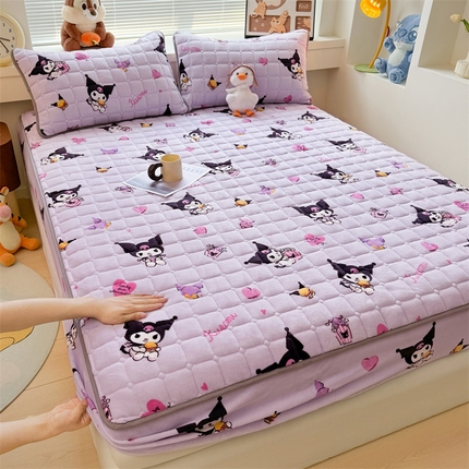 91家纺网 家纺一手货源 找家纺 （总）兄弟坊 2025新款正版授权卡通牛奶绒床垫床护垫 学生床垫床笠