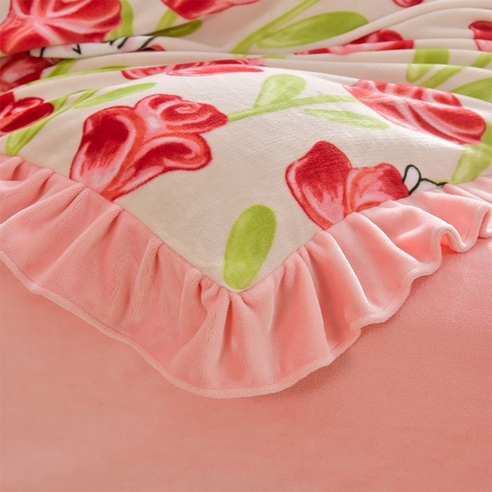 91家纺网 家纺一手货源 找家纺 妮恒美 2024新款韩版牛奶绒四件套 初恋