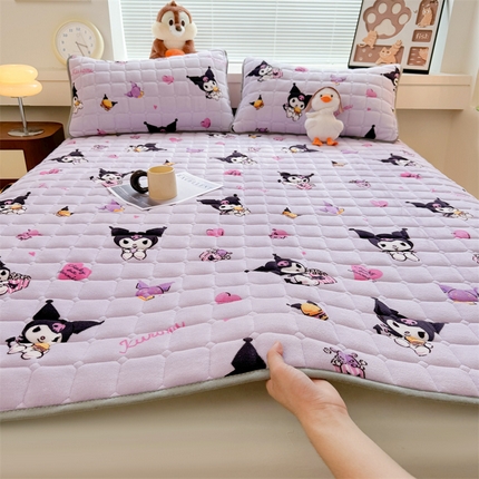 91家纺网 家纺一手货源 找家纺 （总）兄弟坊 2025新款正版授权卡通牛奶绒床垫床护垫 学生床垫床笠