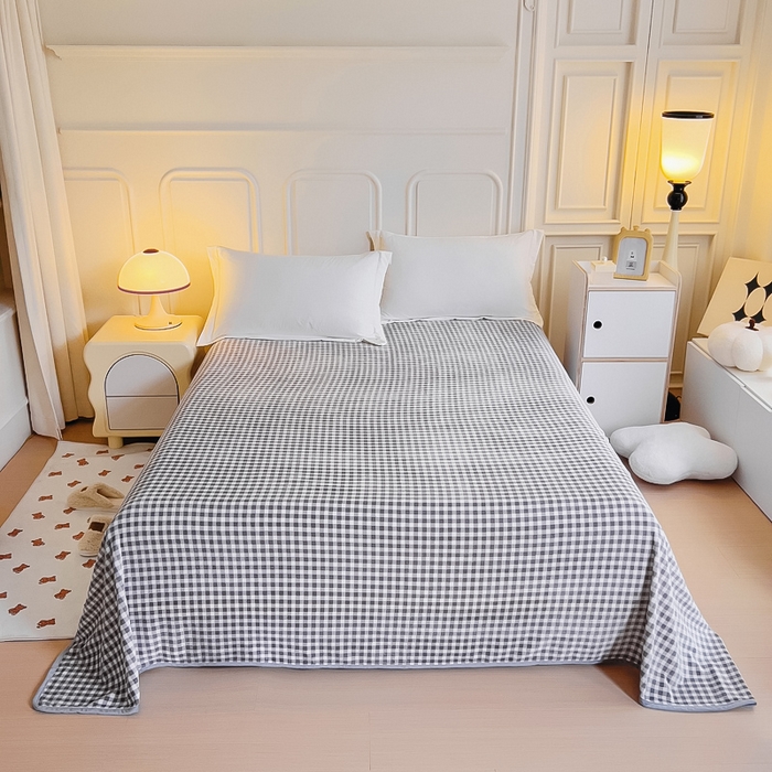 91家纺网 家纺一手货源 找家纺 2024新款全棉加牛奶绒四件套单被套系列-四件套 幸运熊