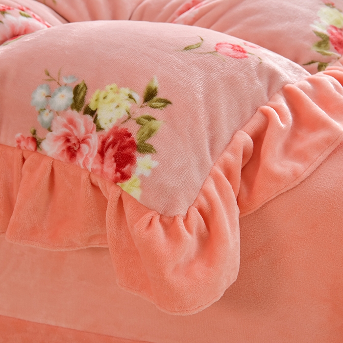 91家纺网 家纺一手货源 找家纺 妮恒美 2024新款韩版牛奶绒四件套 淡香伊人