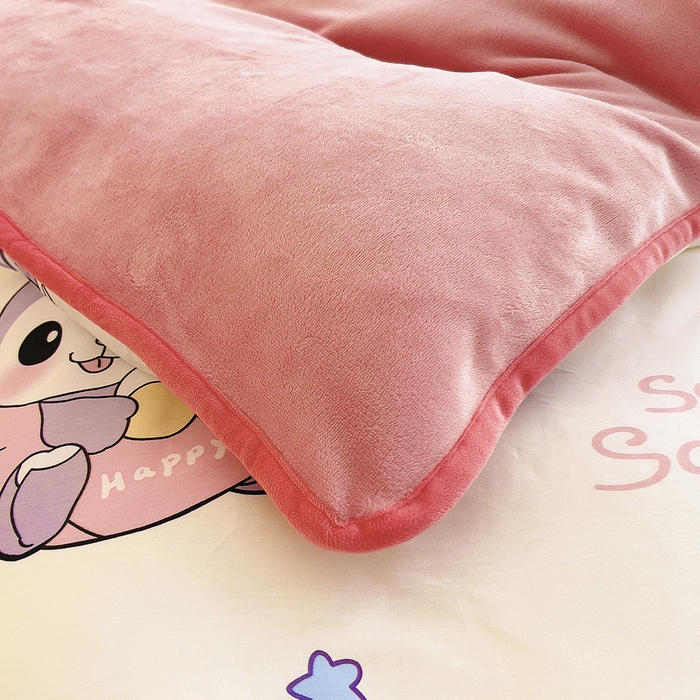 91家纺网 家纺一手货源 找家纺 2024新款全棉加牛奶绒四件套单被套系列-单被套 兔宝贝