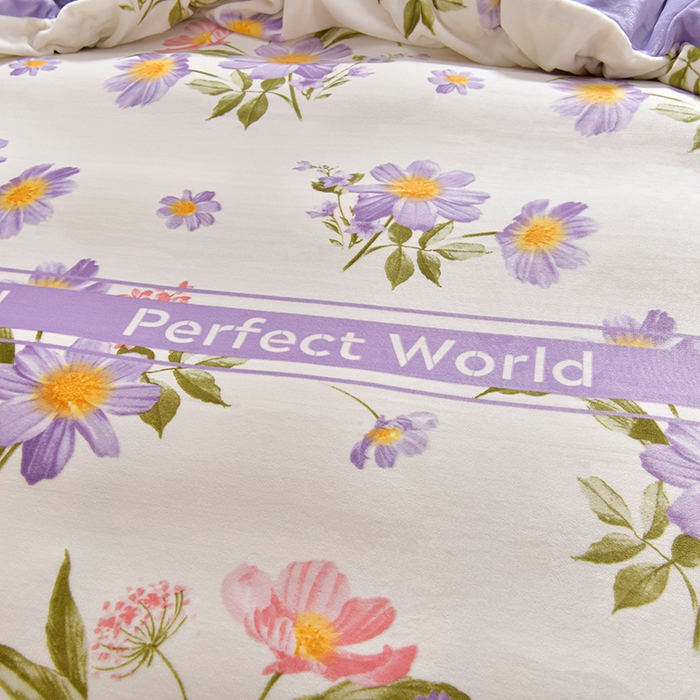 91家纺网 家纺一手货源 找家纺 妮恒美 2024新款韩版牛奶绒四件套 芳草集