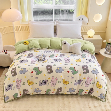 2024新款全棉加牛奶绒四件套单被套系列-单被套 奇妙农场