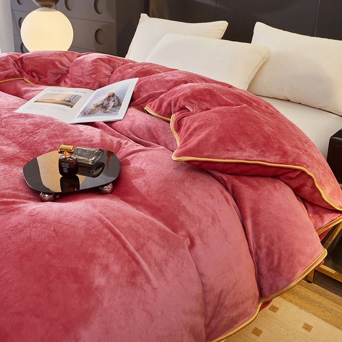 91家纺网 家纺一手货源 找家纺 绣女坊 2024新款牛奶绒220克-单被套 单被套深豆沙