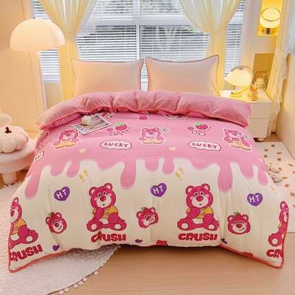 91家纺网 家纺一手货源 找家纺 （总）2024新款全棉加牛奶绒四件套单被套系列-单被套