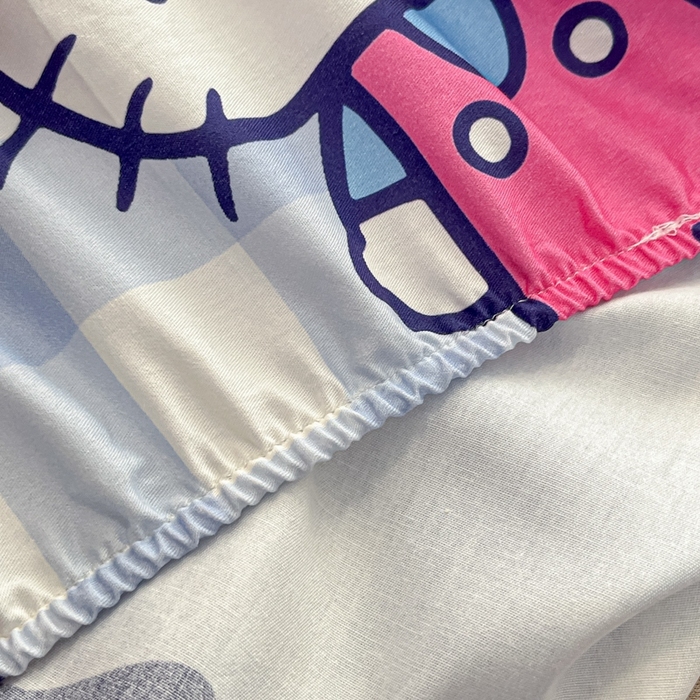 91家纺网 家纺一手货源 找家纺 博雅 2024新款三丽鸥卡通系列全棉印花床笠 气球KT