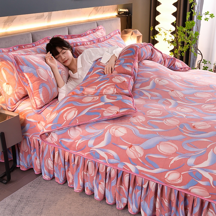 91家纺网 家纺一手货源 找家纺 （总）绒品壹家家纺 2024新款5斤加厚金貂绒四件套