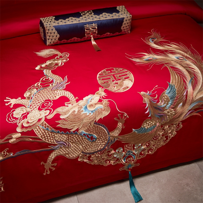 91家纺网 家纺一手货源 找家纺 宏羽纺家纺 2024新款13372纯棉婚庆套件系列 婚嫁喜宴