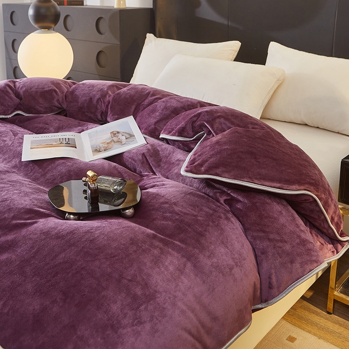 91家纺网 家纺一手货源 找家纺 绣女坊 2024新款牛奶绒220克-单被套 单被套-深紫