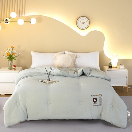 2024新款泡泡棉冬被原棉提花大豆被 泡泡棉 灰色